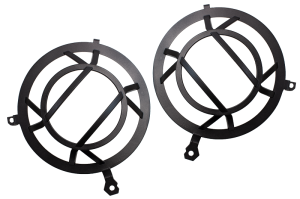 Jeep Wrangler Unlimited Headlight Guard - Fishbone Offroad - Aluminum - Black - `18-`27